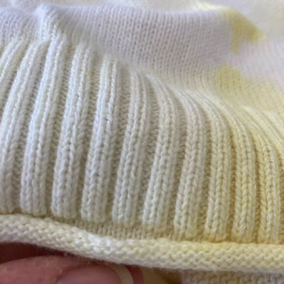 Elizabeth and James cotton sweater chunky boxy yellow& white print - Picture 7 of 10